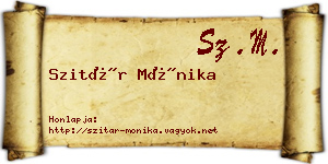 Szitár Mónika névjegykártya
